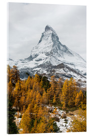 Acrylglasbild  Matterhorn-Bergspitze im Herbst Ansicht von Riffelalp, Gornergrat, Zermatt, die Schweiz - Peter Wey