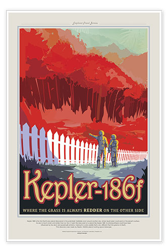 Poster Retro Space Travel - Kepler186f