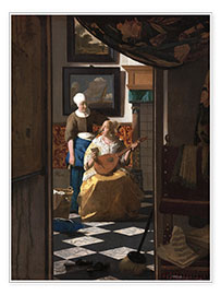 Poster  Der Liebesbrief - Jan Vermeer