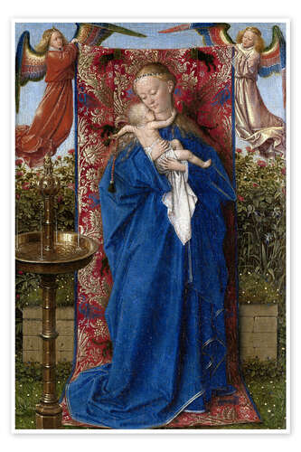 Poster Madonna mit Kind am Brunnen 