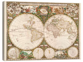 Leinwandbild  Weltkarte um 1660