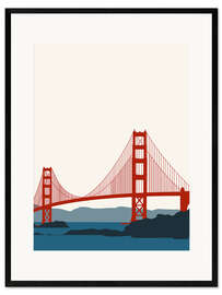 Gerahmter Kunstdruck  Golden-Gate-Brücke, San Francisco - Sybille Sterk